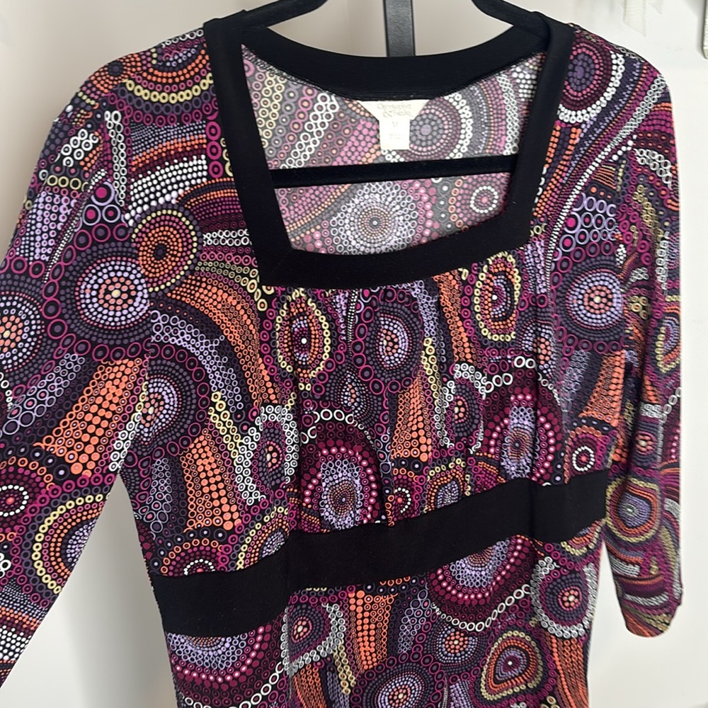 Christopher & Banks - Women's Multicolor Patterned Square Neck Top - Medium - Picture 3 of 11